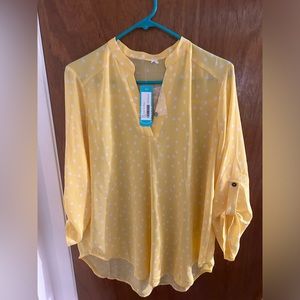 Lush-Warren split neck blouse